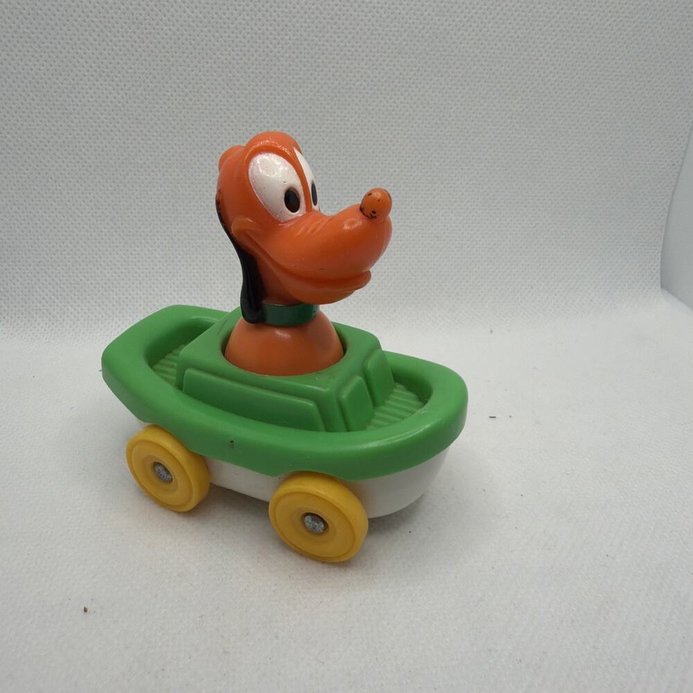 Illco Disney Pluto Push Toy Car Green vintage
